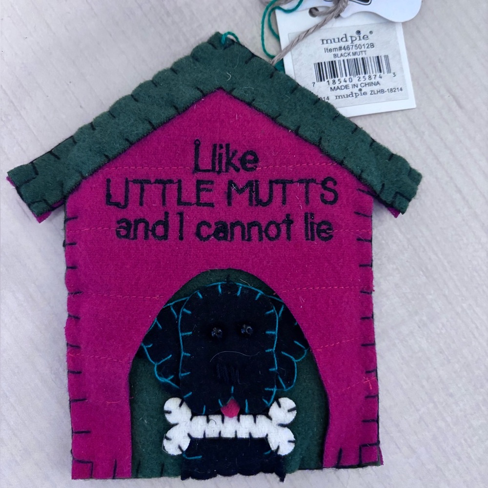 Mud Pie dog house fabric ornament